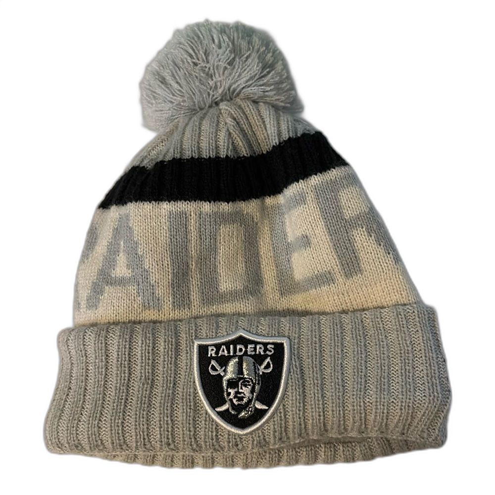 NFL Raiders stocking cap gray white one size